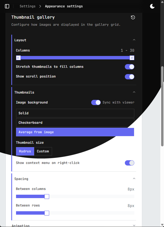 Settings and customization