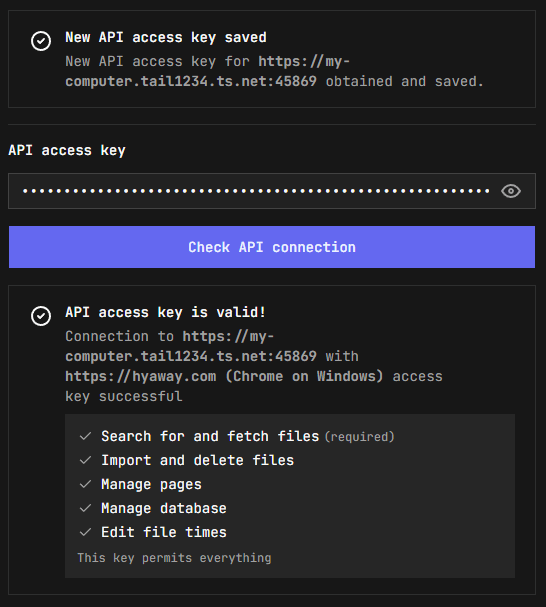 Hyaway access key valid card