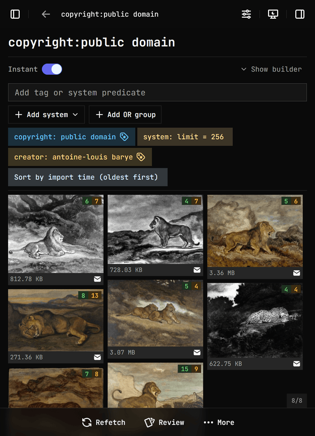 Search by adding tags